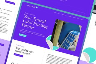 Preview of Vista Labels website on device