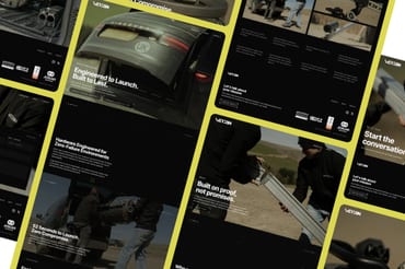 Preview of Verzon Engineering website on device - Pages from the Verzon Engineering website arranged in a grid